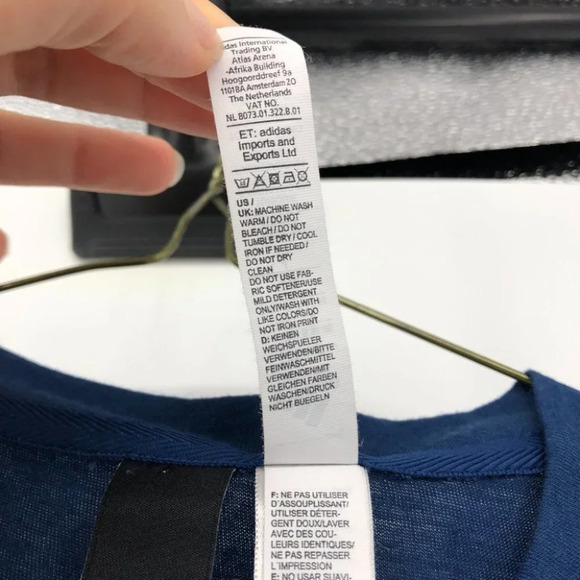 Adidas Navy Blue muscle tank top tie died draped back SP - Picture 7 of 14